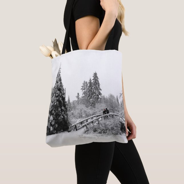Winter Wonderland Bags Helgdag Snö Tote bags Tygkasse (Närbild)