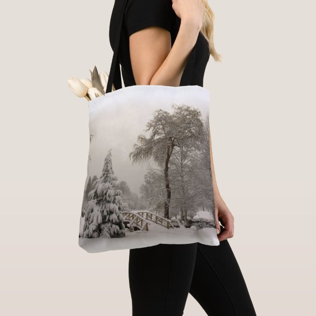 Winter Wonderland Bags Helgdag Snö Tote bags Tygkasse (Närbild)