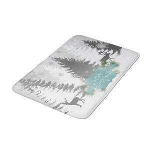 Winter Wonderland Bath Mat - Teal Badrumsmatta