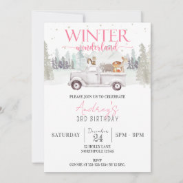 Winter Wonderland Birthday, 3:e födelsedagen, flic Inbjudningar