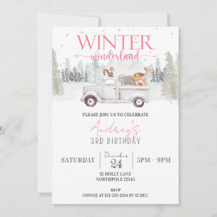 Winter Wonderland Birthday, 3:e födelsedagen, flic Inbjudningar