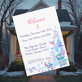 Winter Wonderland Birthday Invitation, Snowman  Inbjudningar