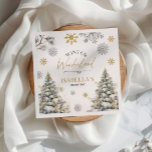 Winter Wonderland Birthday Pappersservett<br><div class="desc">Vinter Wonderland Birthday Napkins. Lämplig för alla åldrar. Det går att redigera födelsedagskalenumret så att du kan få det för vilken födelsedag du vill.</div>