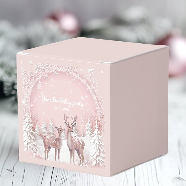 Winter Wonderland Birthday | Rosa och Hjort Presentaskar (Skapare uppladdad)