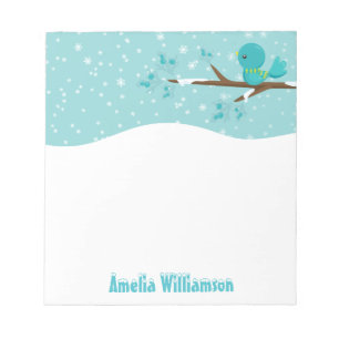 Winter Wonderland Blue Bird on Holly Gren Anteckningsblock