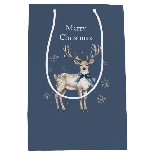 Winter Wonderland Blue Deer Snowflakes Christmas (Framsidan)