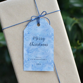 Winter Wonderland Blue frosty mönster Presentetikett