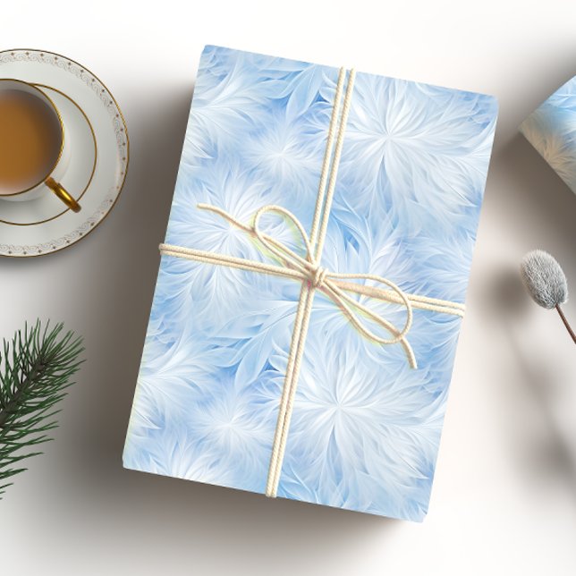 Winter Wonderland Blue frosty mönster Presentpapper (Skapare uppladdad)