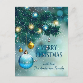 Winter Wonderland Blue jul Baubles Vykort