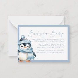 Winter Wonderland Blue Penguin Bokar för Baby Card Anteckningskort