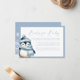 Winter Wonderland Blue Penguin Bokar för Baby Card Anteckningskort