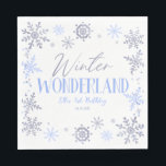 Winter Wonderland Blue Snowflake Födelsedagsfest Pappersservett<br><div class="desc">Det här är en Vinter Wonderland Blue Snowflake Födelsedagsfest Papper Napkins!</div>