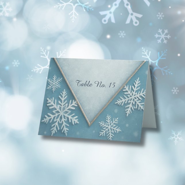 Winter Wonderland Blue Snowy Romantic bordsnummer (Skapare uppladdad)
