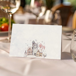 Winter Wonderland Boy Food Tält Place-kort Placeringskort