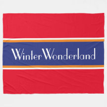 WINTER WONDERLAND Bright Red White Navy Rand