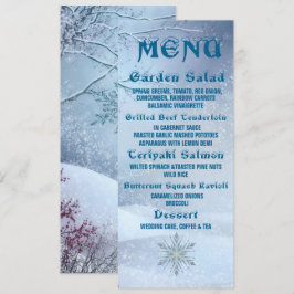 Winter Wonderland Bröllop Menu Inbjudningar