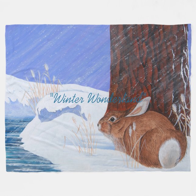 Winter Wonderland ...Brrr...Bunny Fleece Blanket (Framsidan (Horisontell))