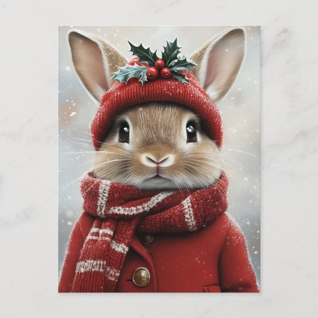 Winter Wonderland Bunny Vykort (Framsida)