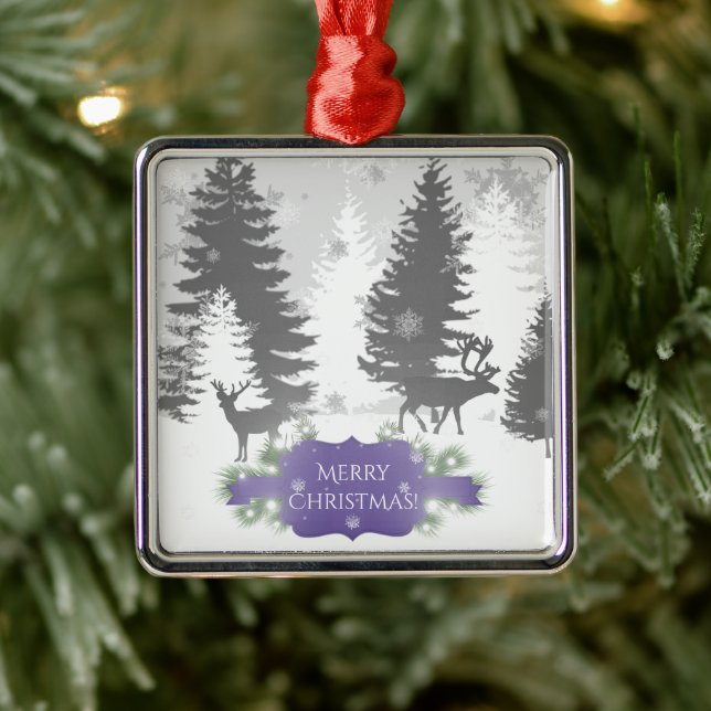 Winter Wonderland Ceramic Ornament - Lila (Träd)