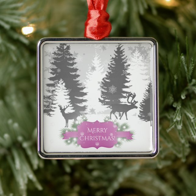 Winter Wonderland Ceramic Ornament - Magenta (Träd)