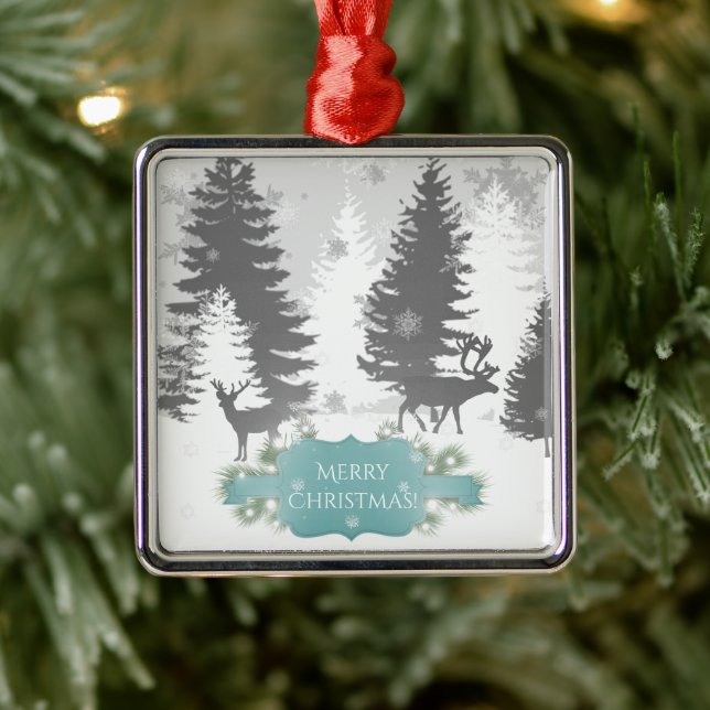 Winter Wonderland Ceramic Ornament - Teal (Träd)