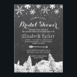 Winter wonderland chalkboard-möhippa inbjudningar<br><div class="desc">Chic elegant land rustic möhippa-partikamall med fallande snöflingor, gräs träd vinterland och en pil på mörk grått-kol-kolkritbakgrund. Fyll i informationen på plats. Du kan välja att anpassa den ytterligare genom att ändra typsnitt och färg på text. — Inbjudan är lämplig för en elegant av den eller de möhippor eller möhippor...</div>