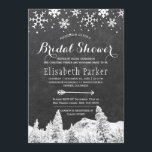 Winter wonderland chalkboard-möhippa inbjudningar<br><div class="desc">Chic elegant land rustic möhippa-partikamall med fallande snöflingor, gräs träd vinterland och en pil på mörk grått-kol-kolkritbakgrund. Fyll i informationen på plats. Du kan välja att anpassa den ytterligare genom att ändra typsnitt och färg på text. — Inbjudan är lämplig för en elegant av den eller de möhippor eller möhippor...</div>