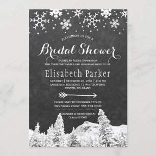 Winter wonderland chalkboard-möhippa inbjudningar