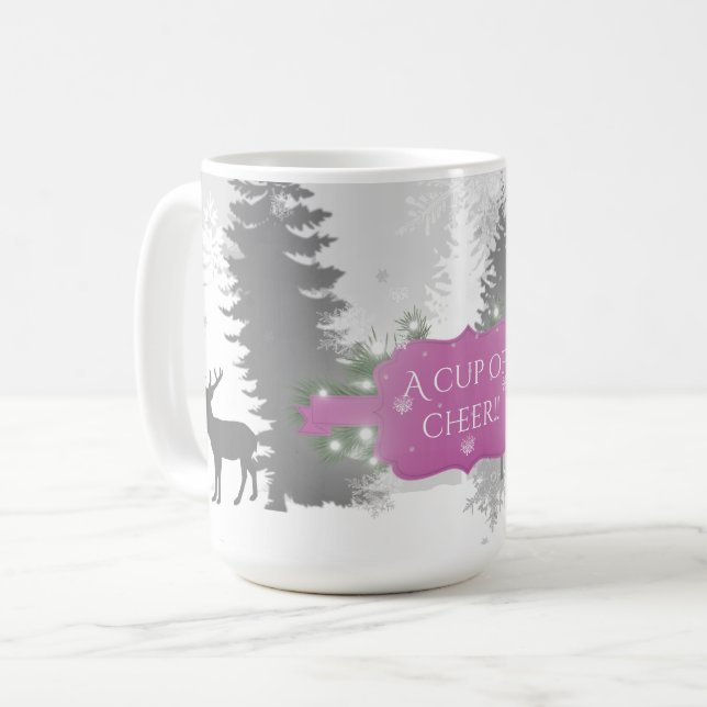 Winter Wonderland Coffee Mugg - Magenta (Framsida vänster)