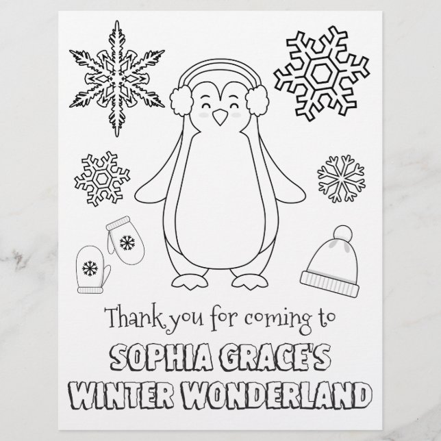 Winter Wonderland Coloring Page | Färgning Lakan (Framsida)