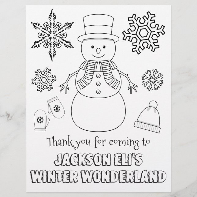 Winter Wonderland Coloring Page | Färgning Lakan (Framsida)