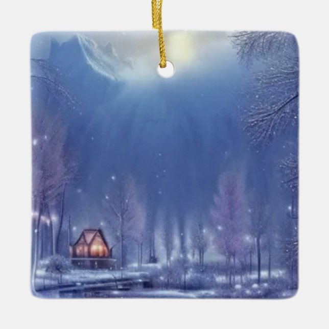Winter Wonderland Design Julgransprydnad Keramik (Framsida)