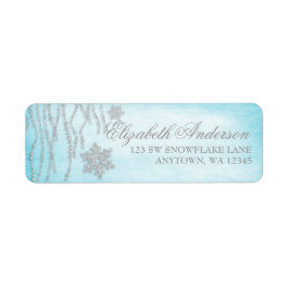 Winter Wonderland Diamond Snowflake-Adressetikette Returadress Etikett