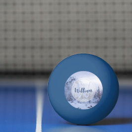 Winter wonderland dimspruce forest snö monogram pingisboll