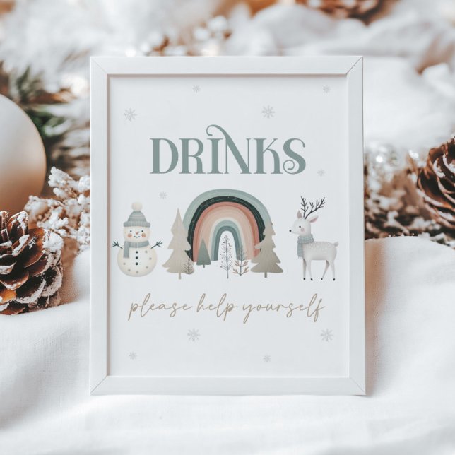 Winter Wonderland Drinks Bord Sign Poster (Skapare uppladdad)
