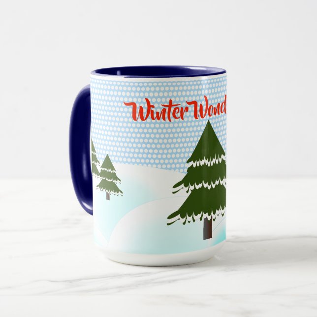 Winter Wonderland Evergreen Trees Mugg (Framsida vänster)