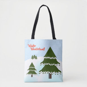 Winter Wonderland Evergreen Trees Tygkasse