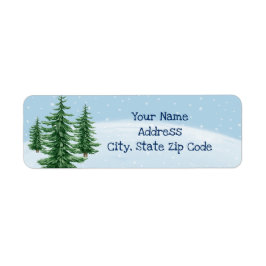 Winter Wonderland Evergreens Returadressetikett Returadress Etikett