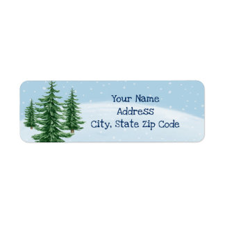 Winter Wonderland Evergreens Returadressetikett Returadress Etikett