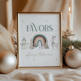 Winter Wonderland Favors Bord Sign Poster