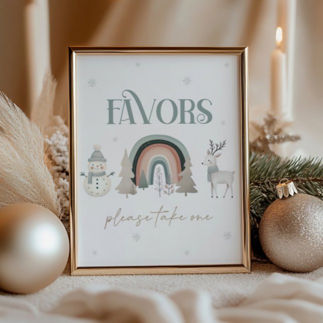 Winter Wonderland Favors Bord Sign Poster (Skapare uppladdad)