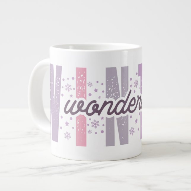 Winter Wonderland - Festive Typography Art Jumbo Mugg (Framsida vänster)