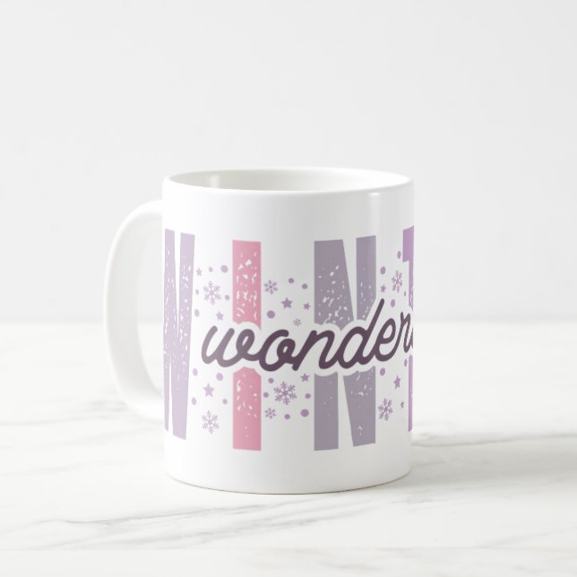 Winter Wonderland - Festive Typography Art Kaffemugg (Framsida vänster)