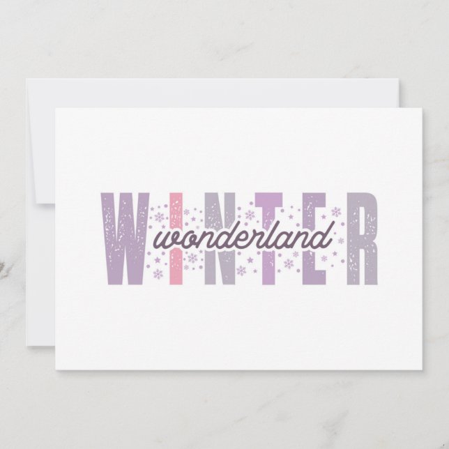 Winter Wonderland - Festive Typography Art Kort (Framsida)