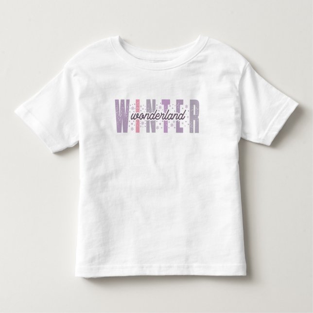 Winter Wonderland - Festive Typography Art T Shirt (Framsida)