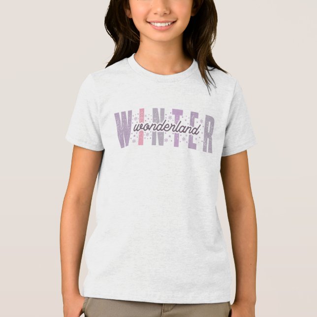 Winter Wonderland - Festive Typography Art T Shirt (Framsida)