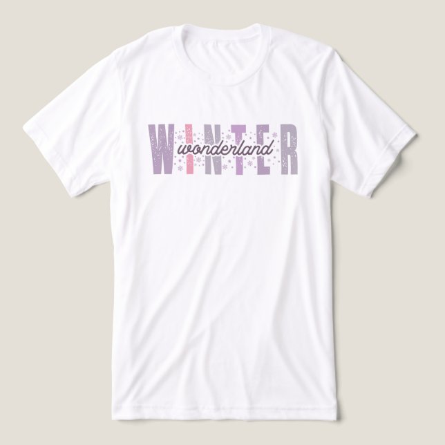 Winter Wonderland - Festive Typography Art T Shirt (Design Framsida)
