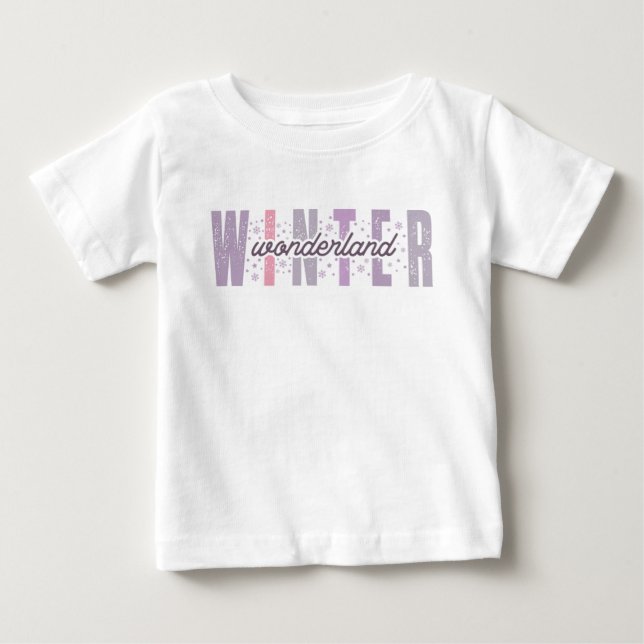 Winter Wonderland - Festive Typography Art T Shirt (Framsida)