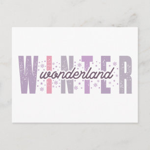 Winter Wonderland - Festive Typography Art Vykort
