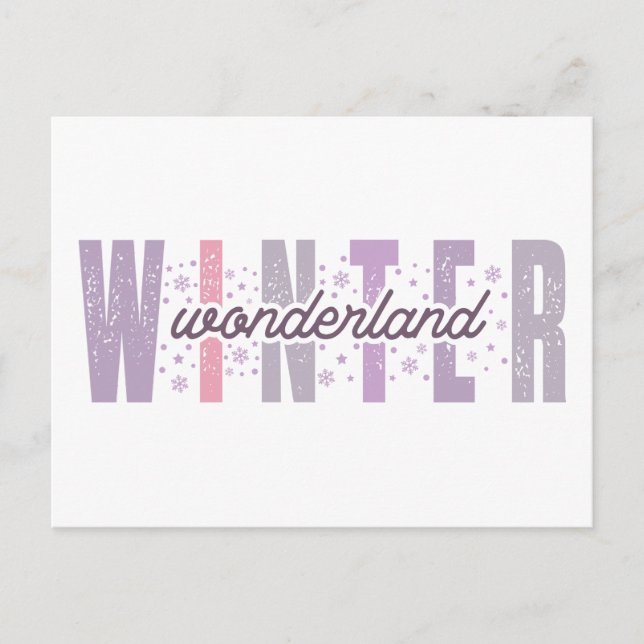Winter Wonderland - Festive Typography Art Vykort (Framsida)